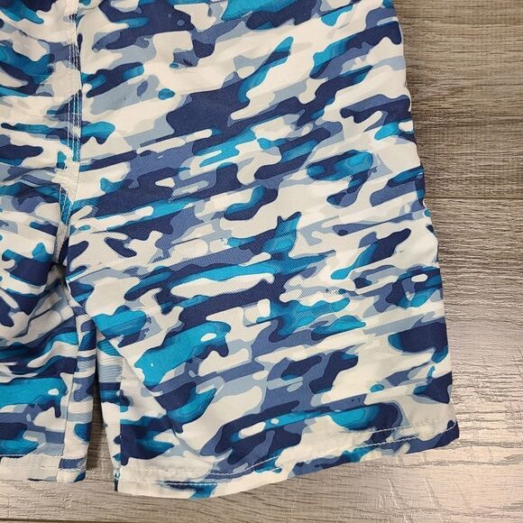 Ooshkosh Boy's Blue & White Camo Swim Trunks Size 6 - Picture 9 of 12